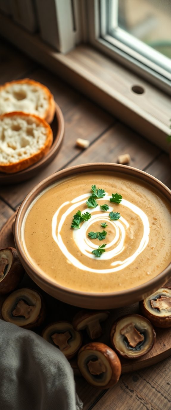 creamy button mushroom soup