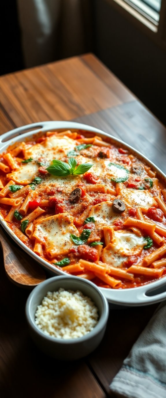 creamy mushroom pasta casserole