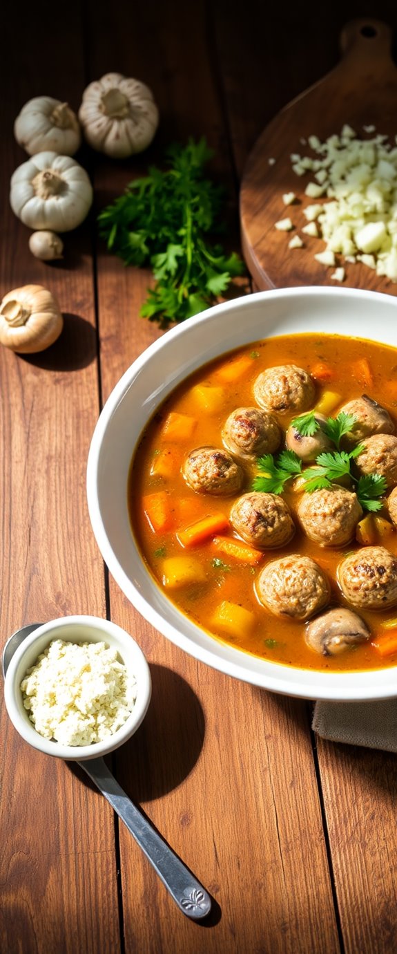 crockpot mushroom meatball soup