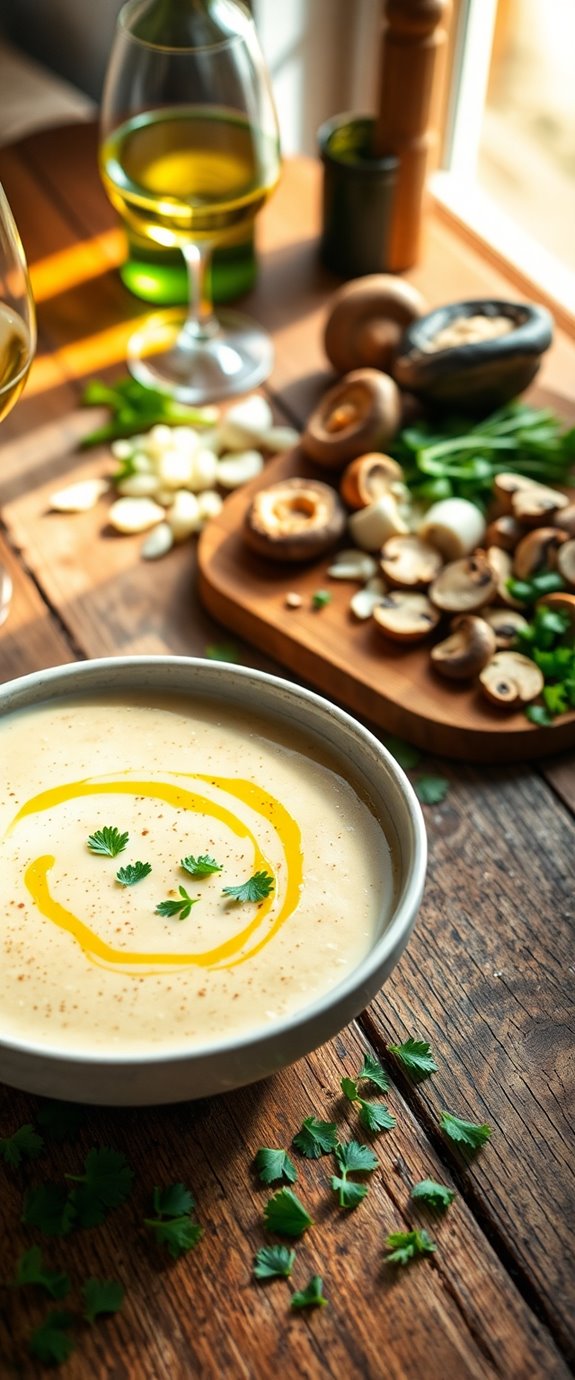 garlic mushroom soup recipe