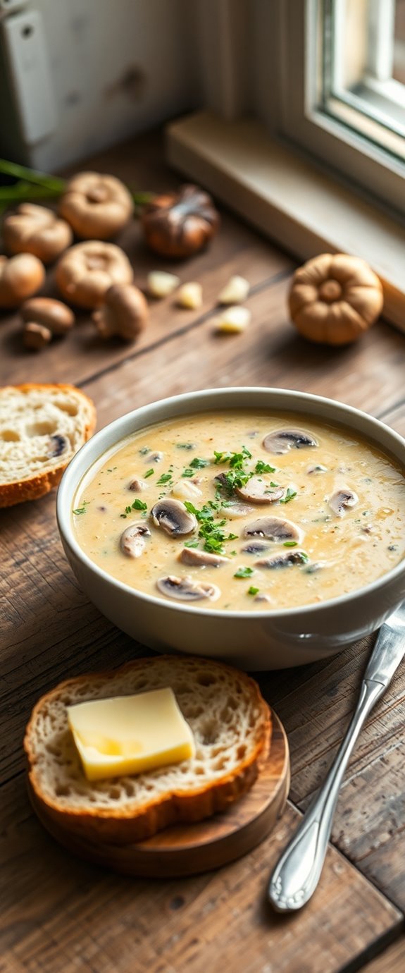 mushroom and leek soup