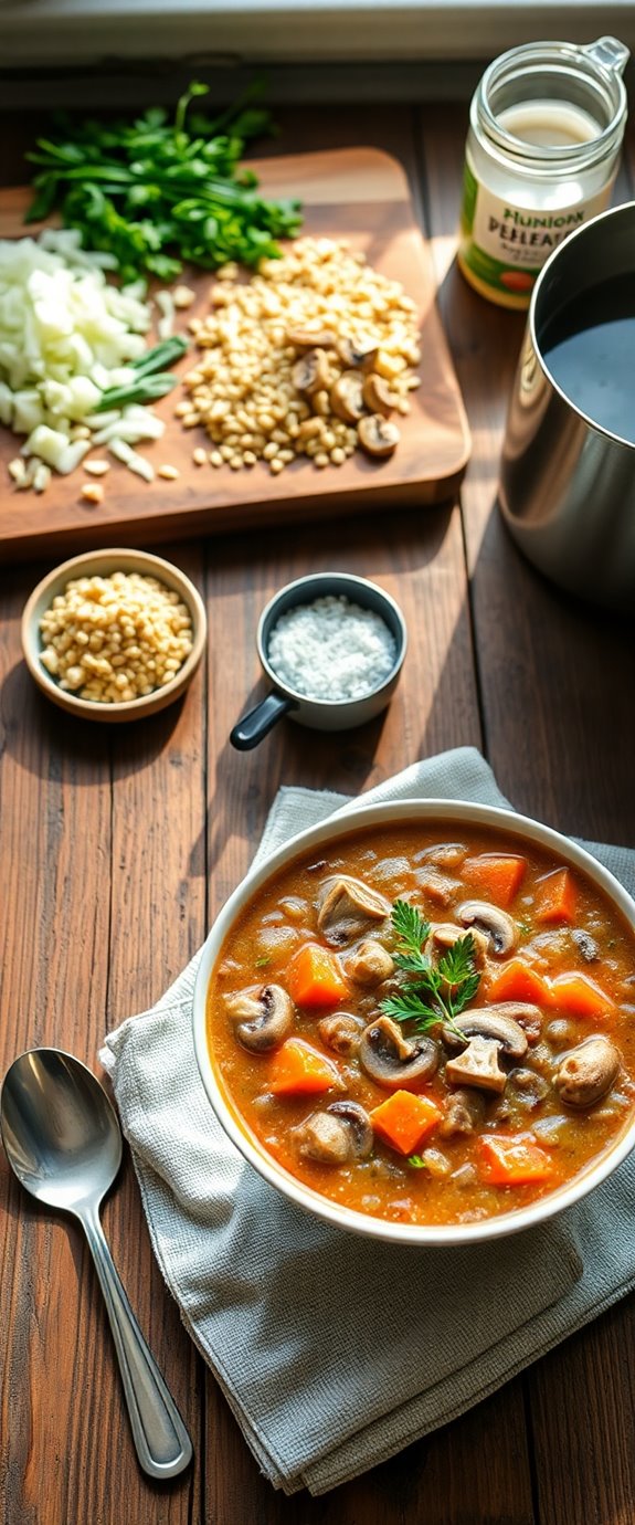 mushroom barley soup recipe