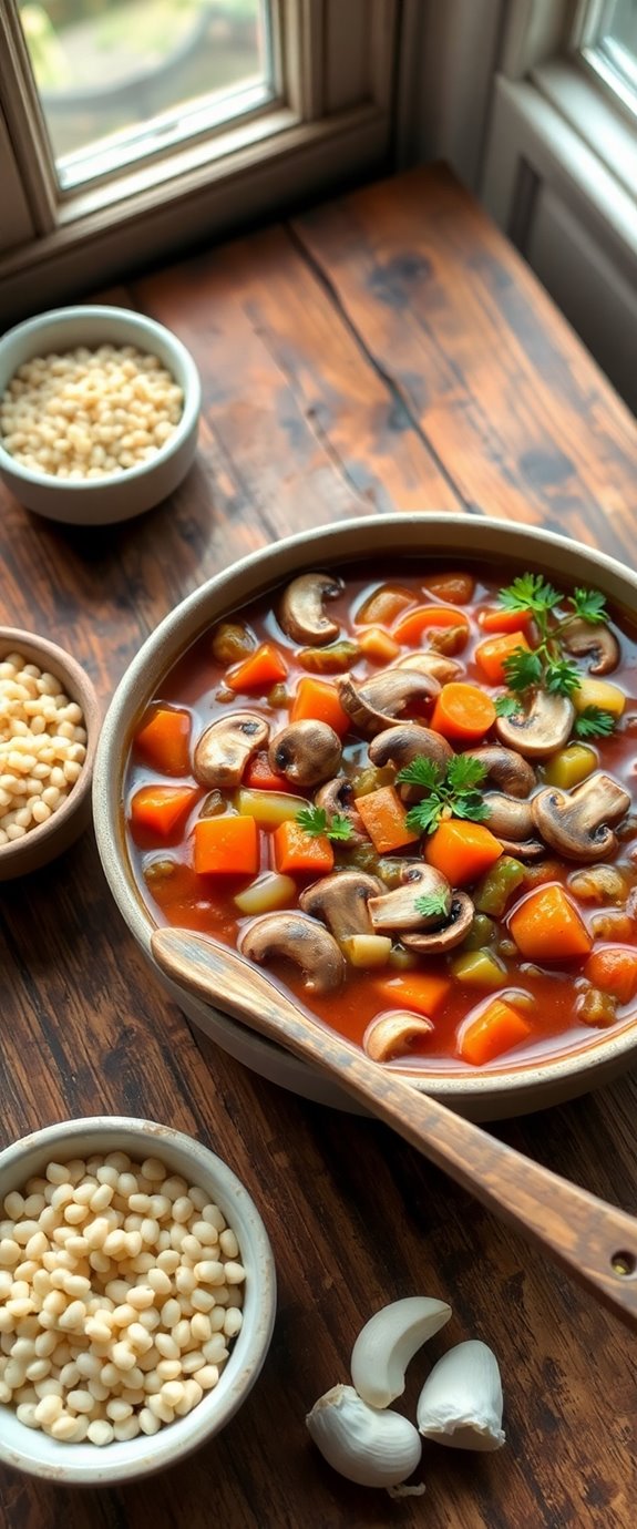 mushroom barley soup recipe