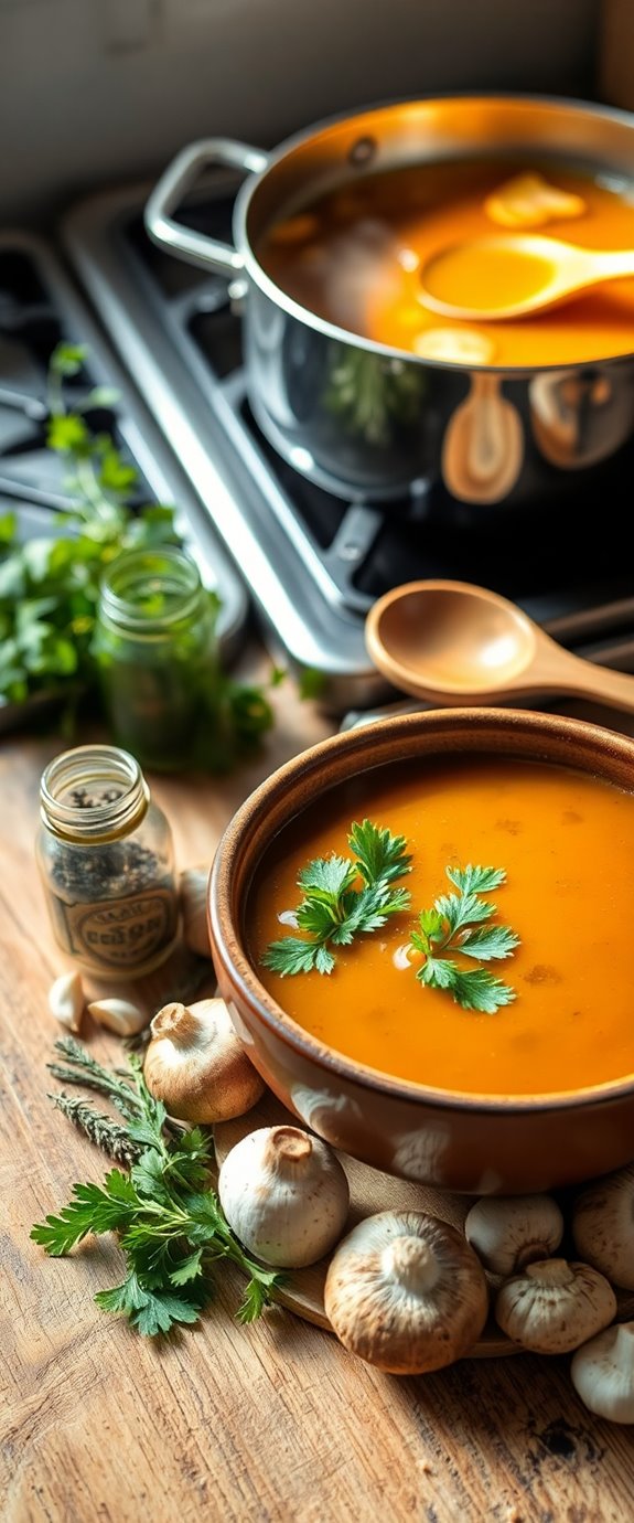 mushroom broth soup recipe
