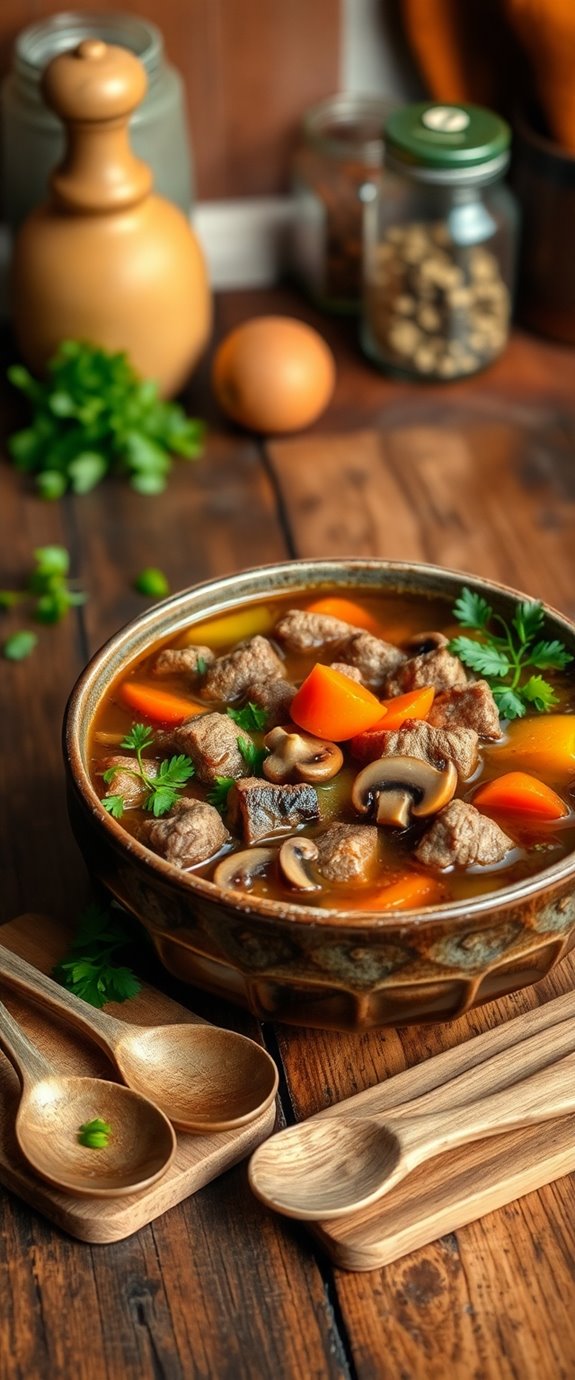 mushroom meat soup recipe