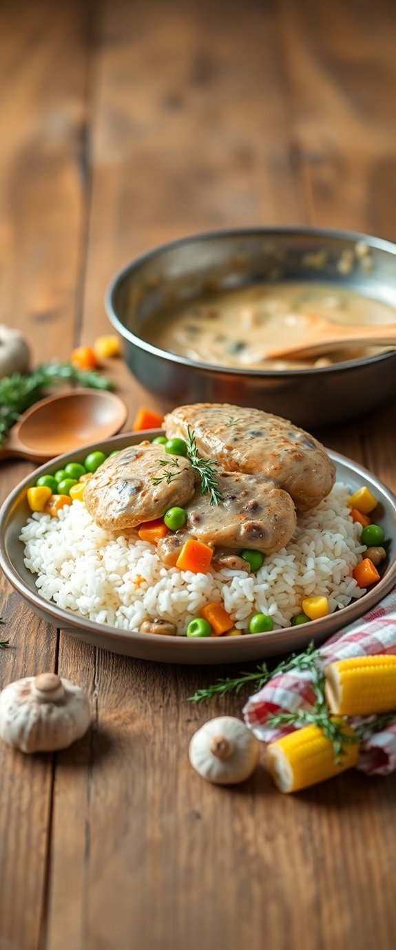 mushroom soup chicken rice