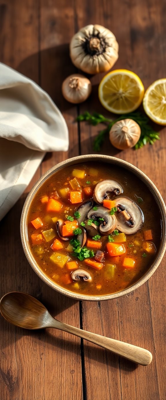 quinoa and mushroom soup