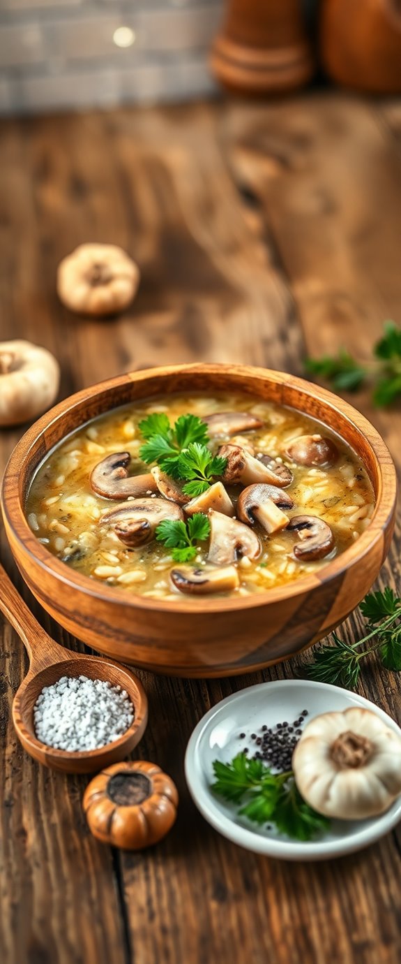 rice and mushroom soup