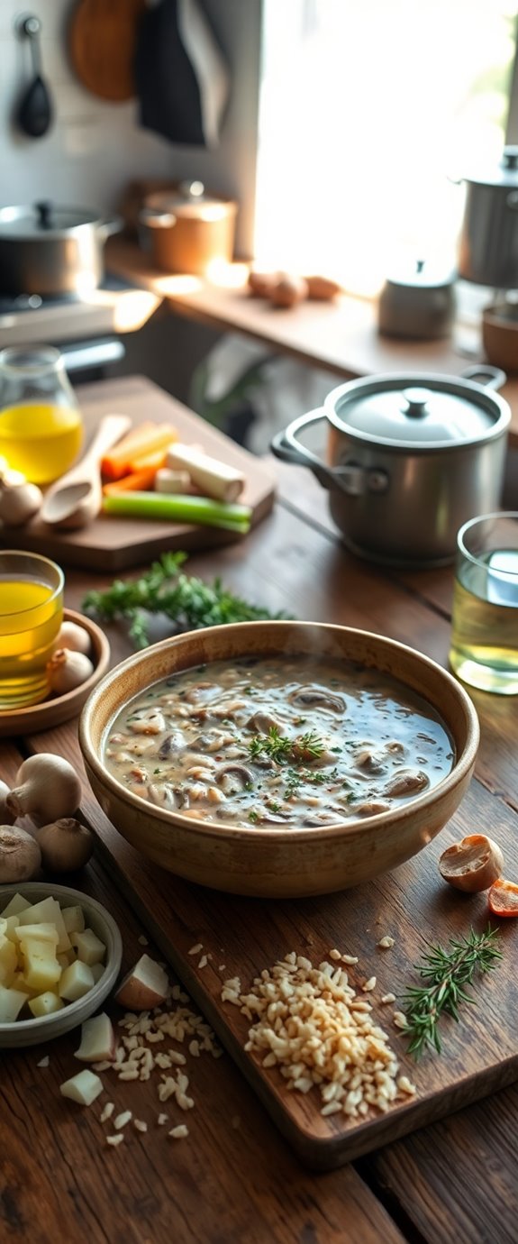 vegan mushroom wild rice soup