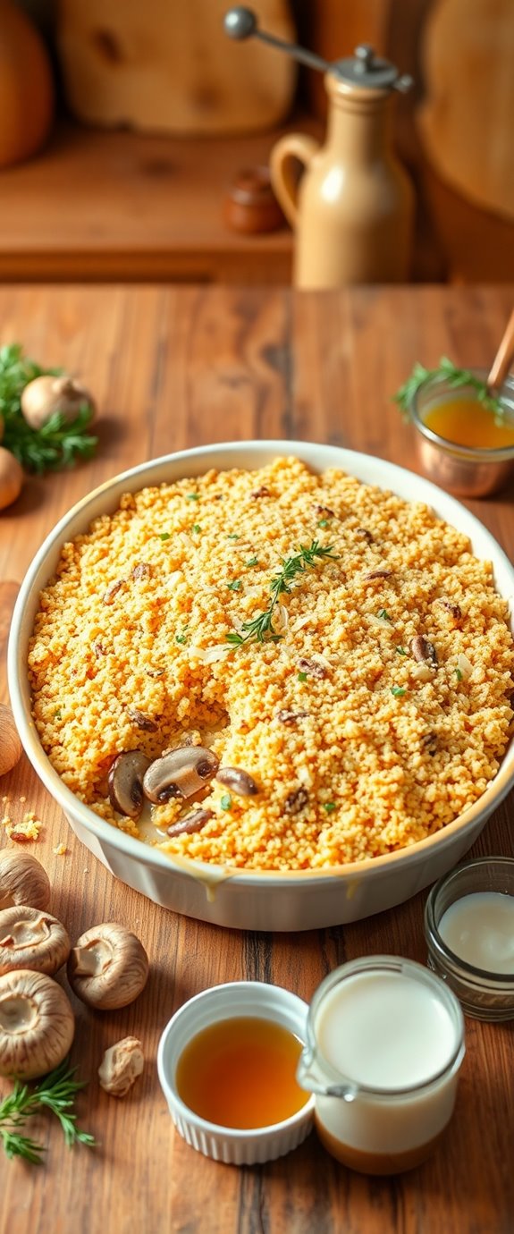 vegetarian mushroom soup casserole