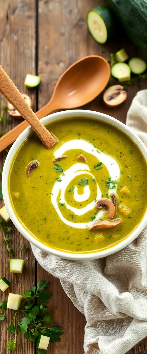zucchini mushroom soup recipe