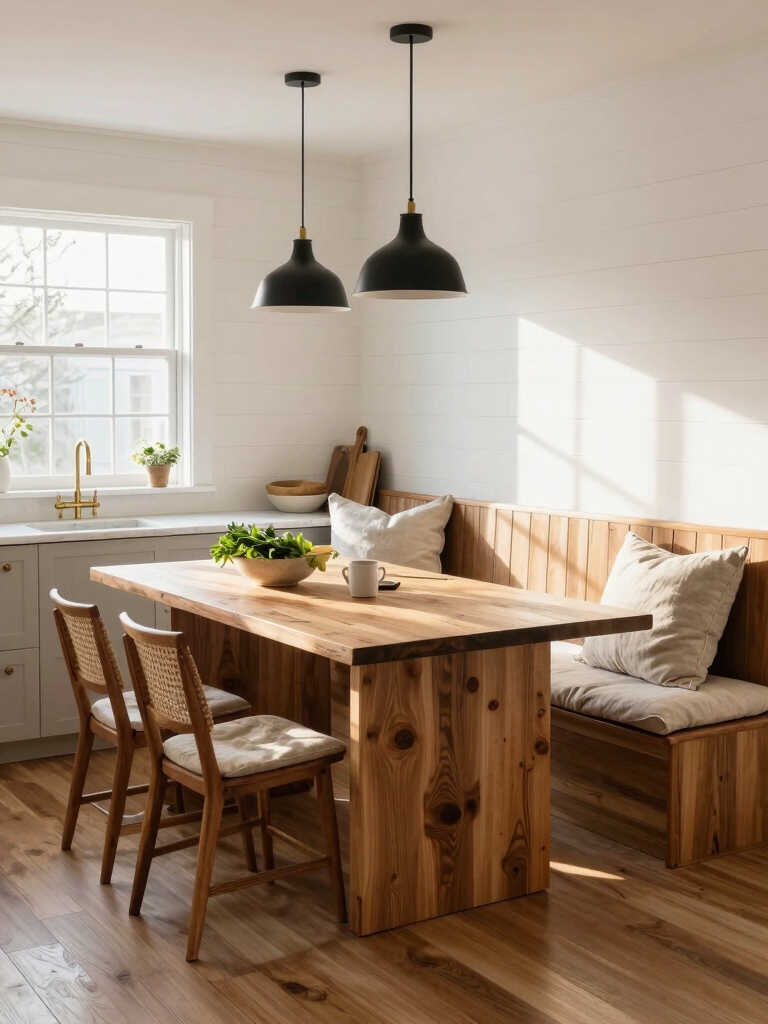 banquette bench island seating integration