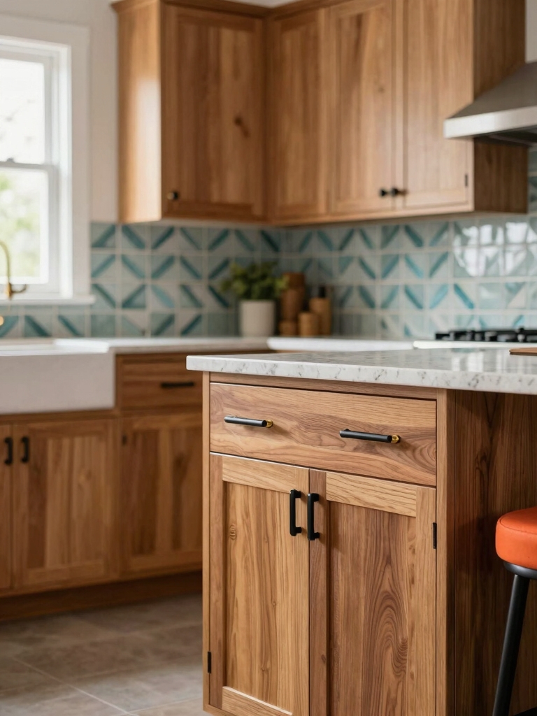 bold two tone wood cabinets