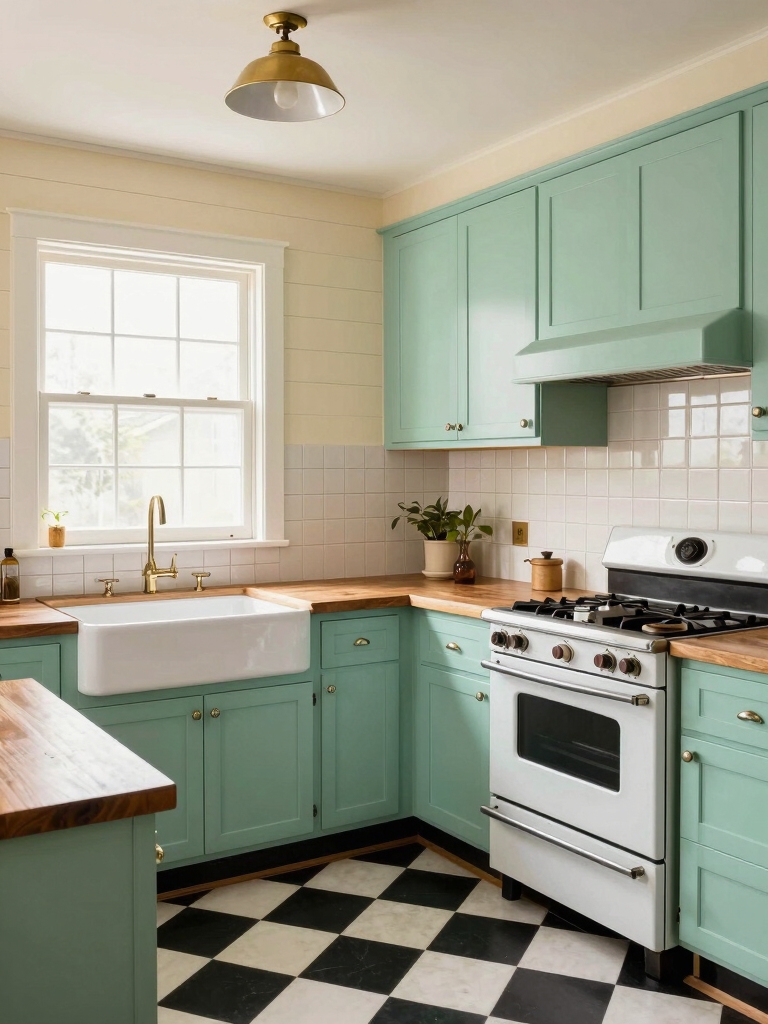 classic 1940s kitchen workflow