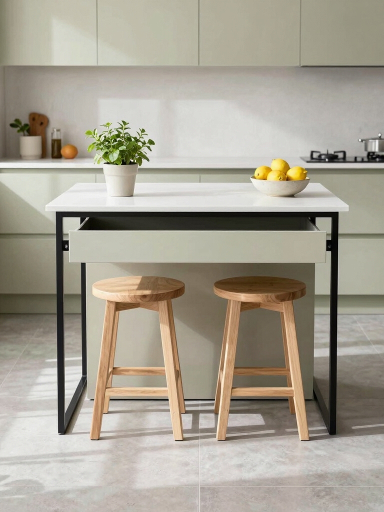 compact chic kitchen island