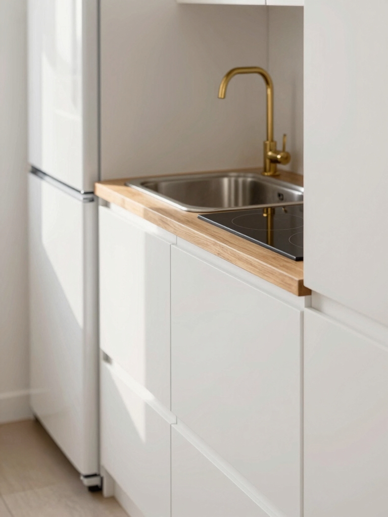 compact efficient kitchen triangle