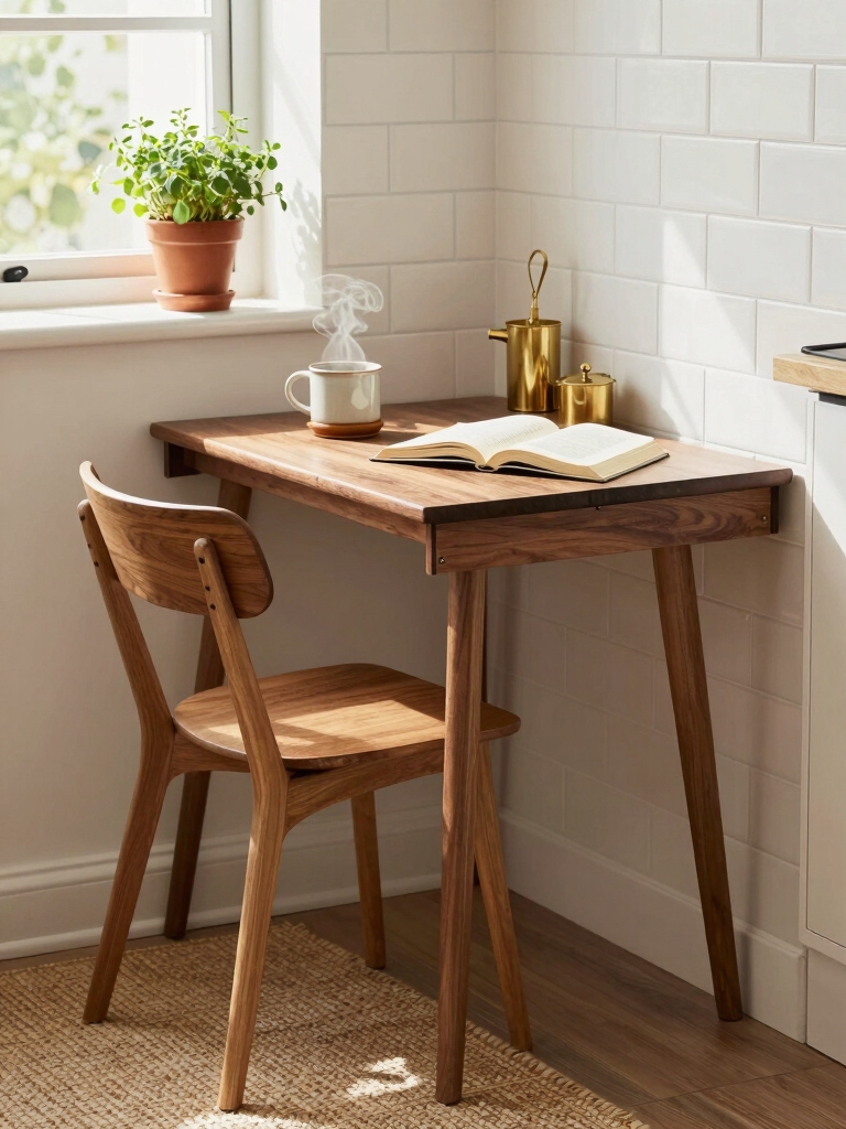 compact sculptural drop leaf dining