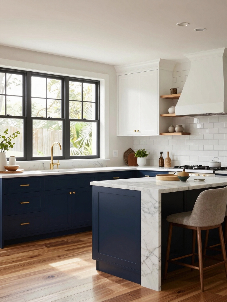 contrasting two tone cabinet scheme