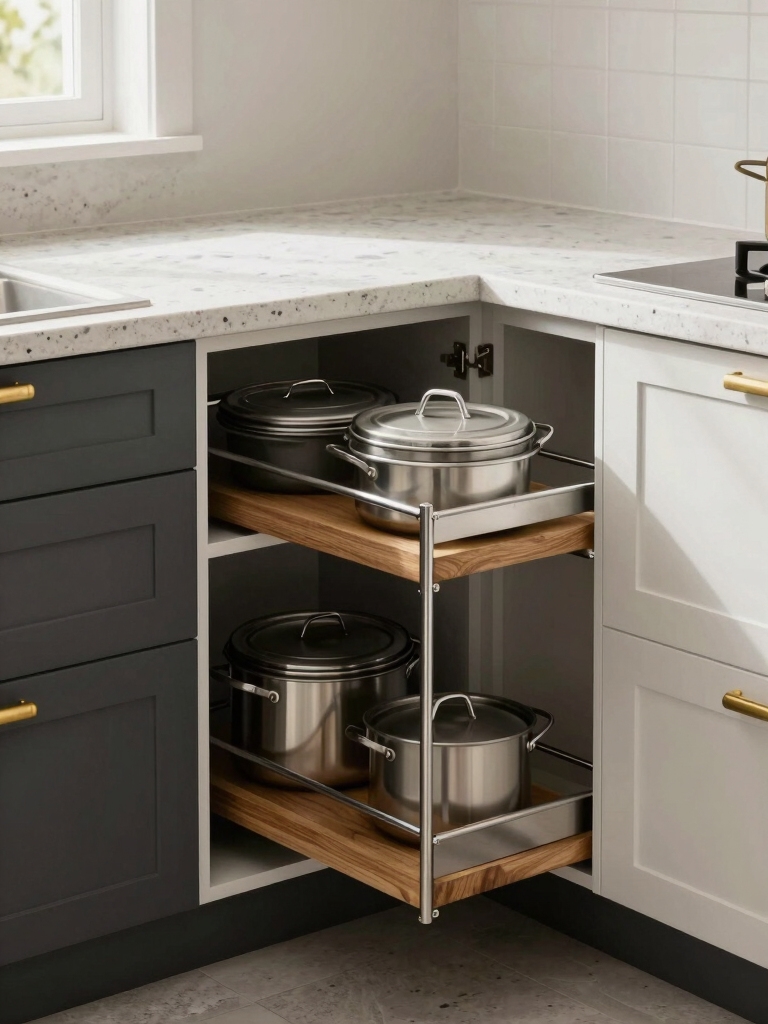 corner carousel and pull outs