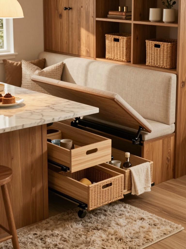 deep drawers lift up benches