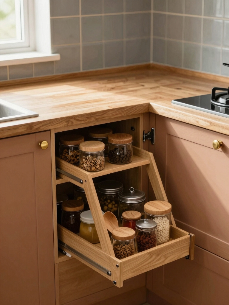 diagonal pull out corner cabinet