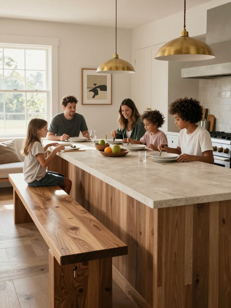 flexible island seating layout