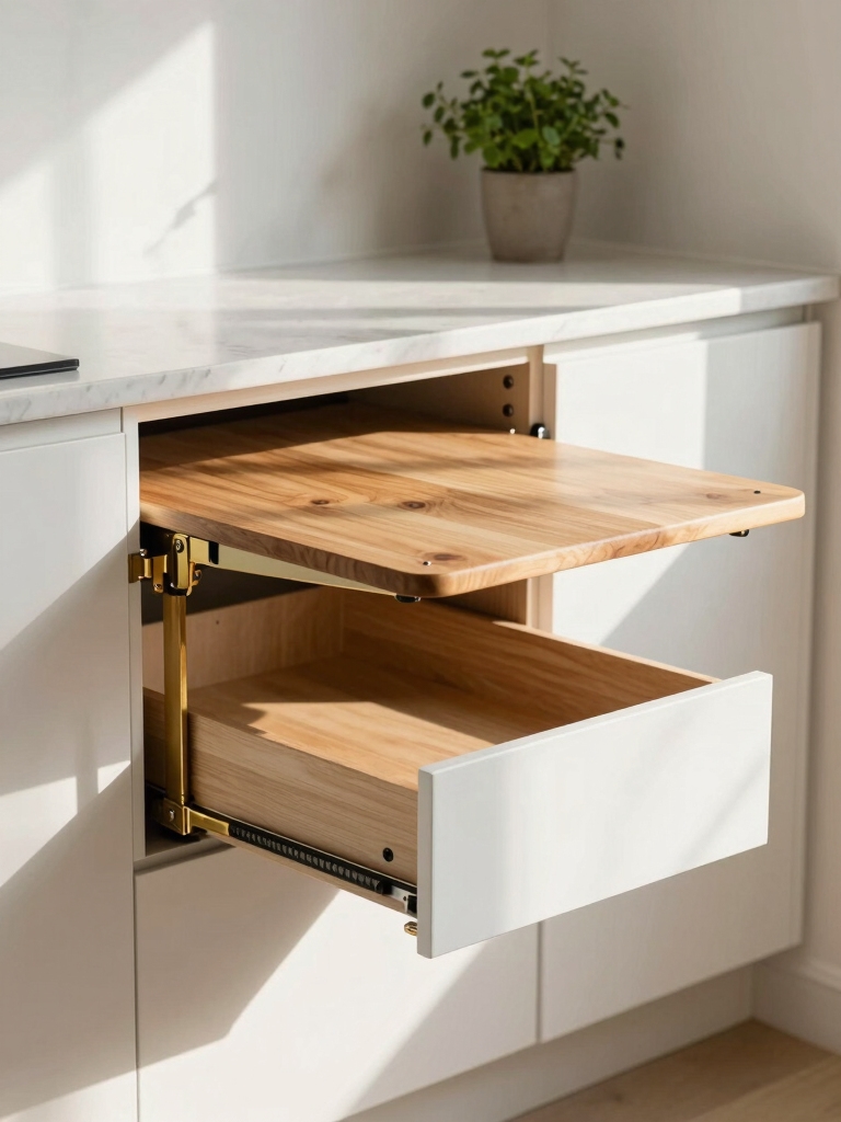 fold down and pull out surfaces