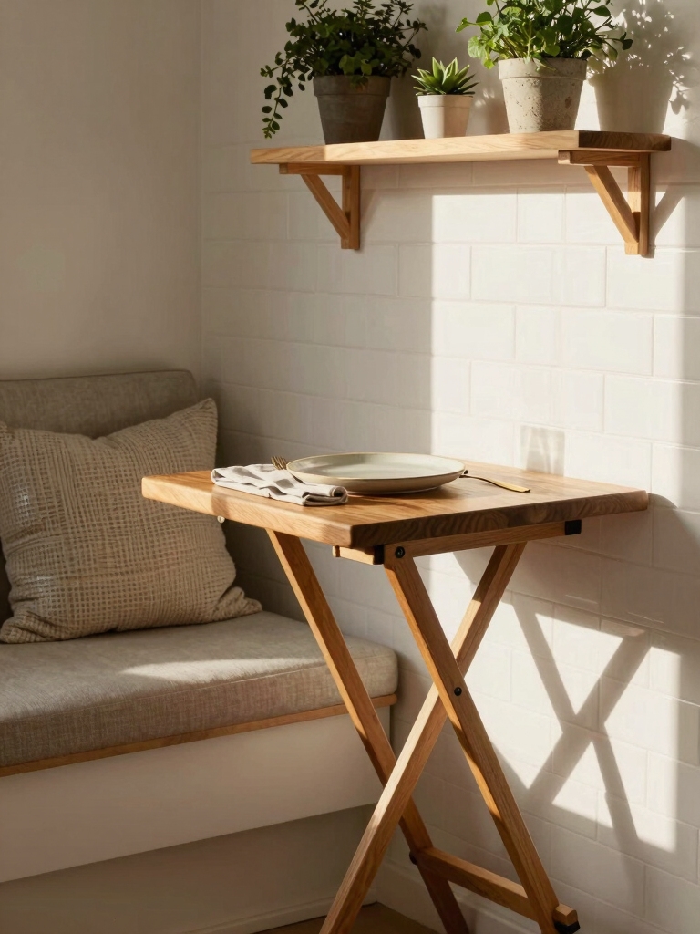 fold down dining table solution