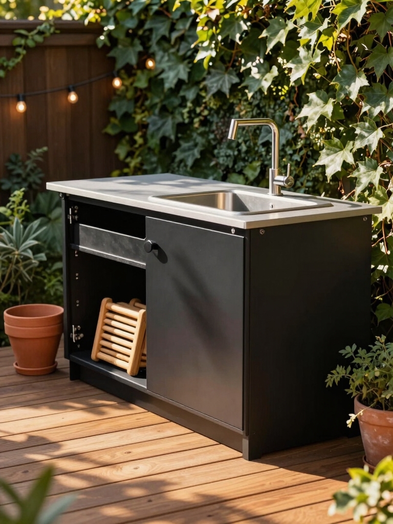 fold down weatherproof grill prep