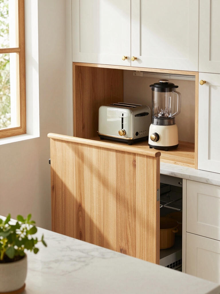 hidden countertop appliance garage