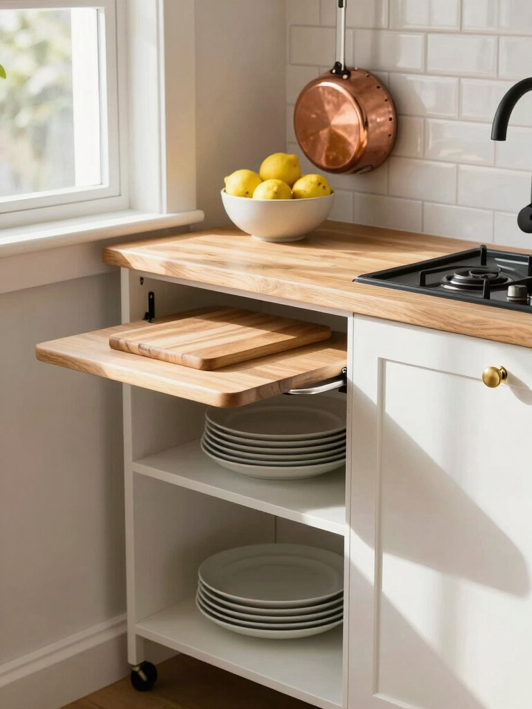 hidden pull out prep surface