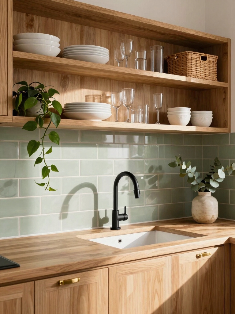 intentional layered open shelving