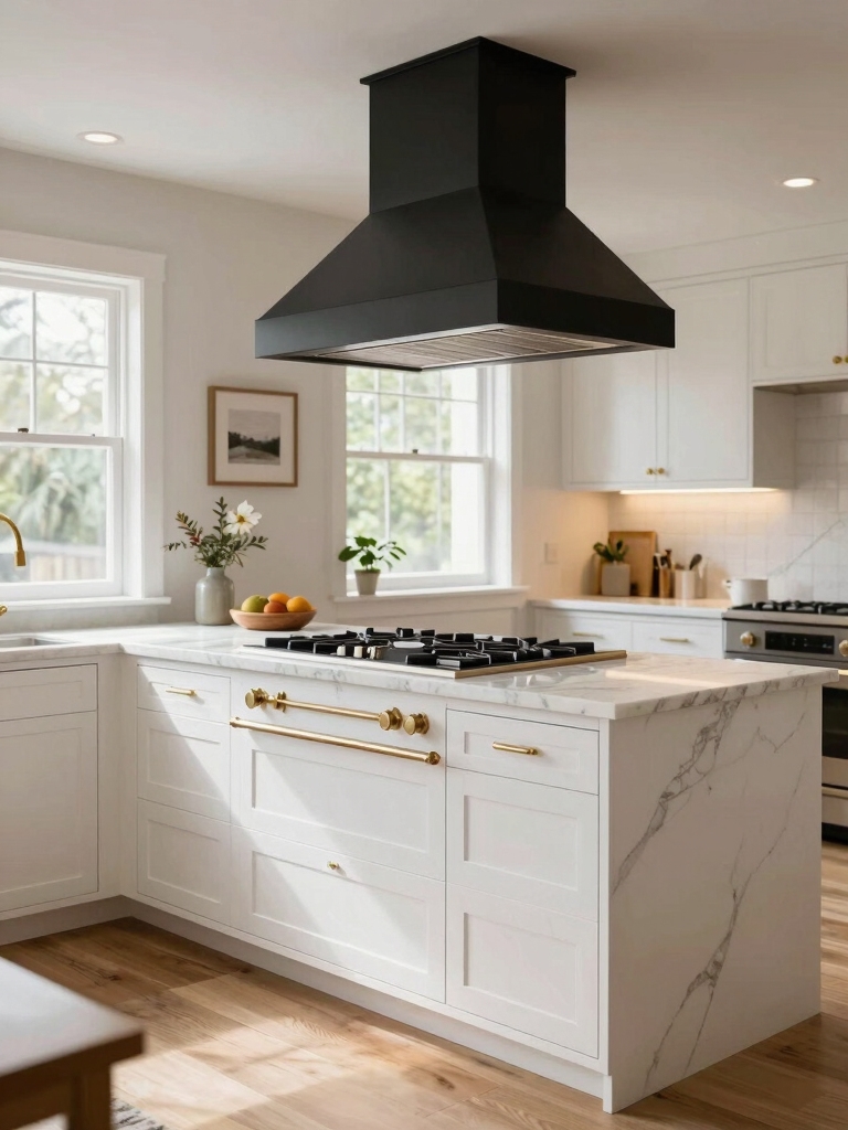 island centered cooking workspace