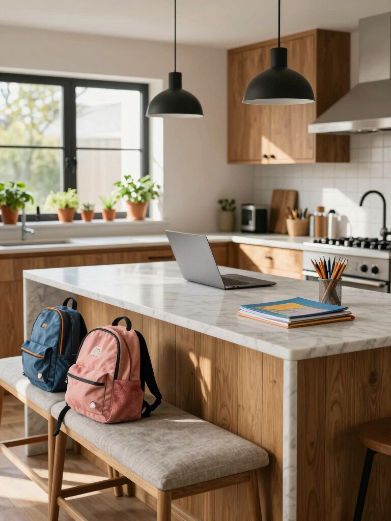 kitchen island homework station