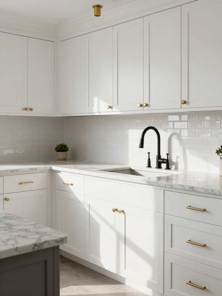 layered mixed metal kitchen styling