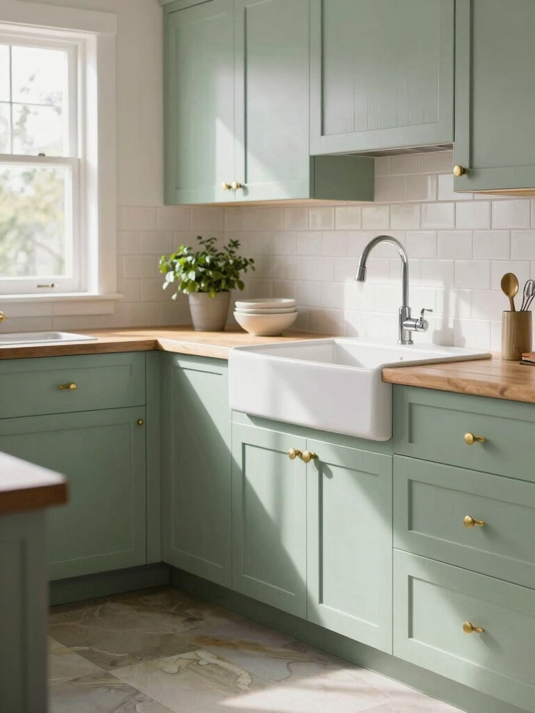 light green kitchen cabinets