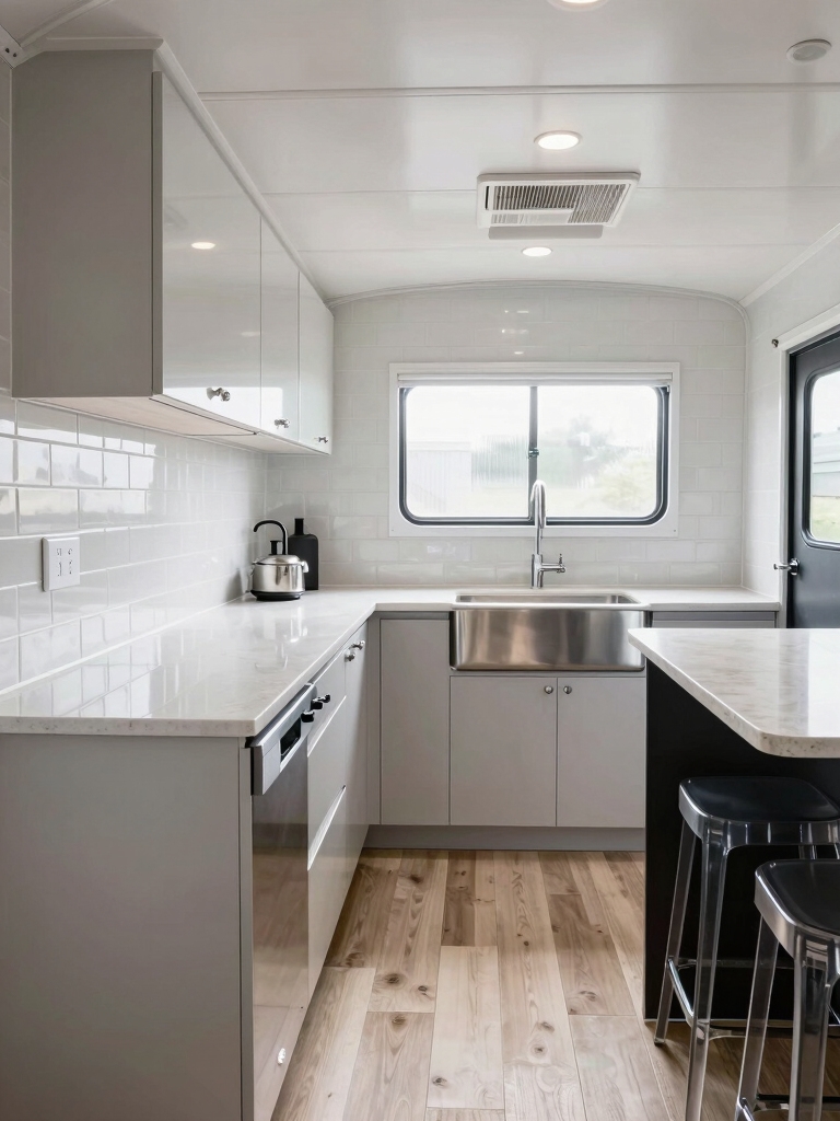 light hues glossy reflective surfaces