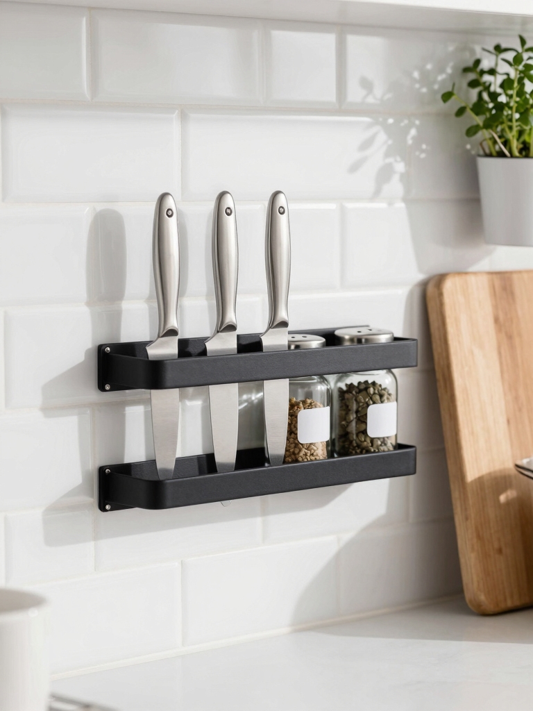 magnetic knife and spice organization