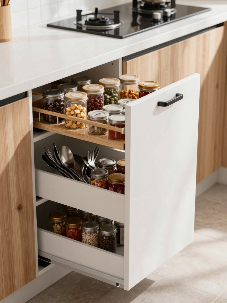maximized vertical pull out storage