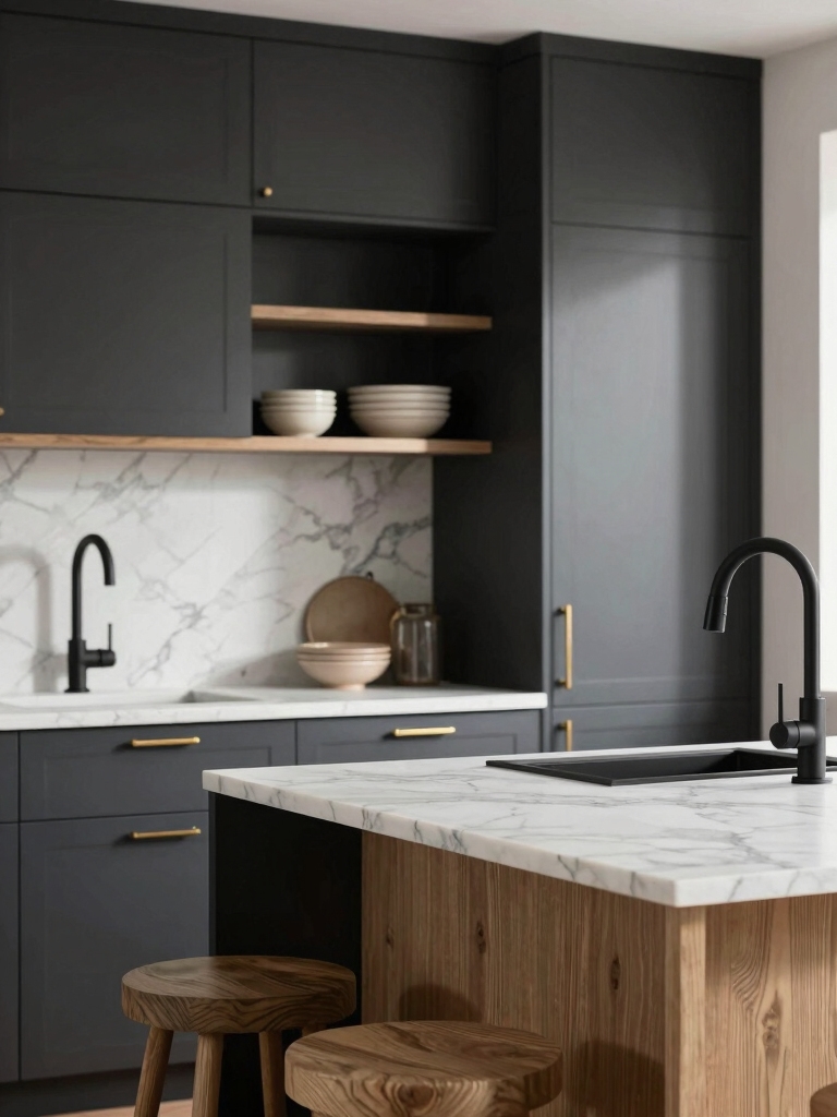 moody charcoal layered warm accents