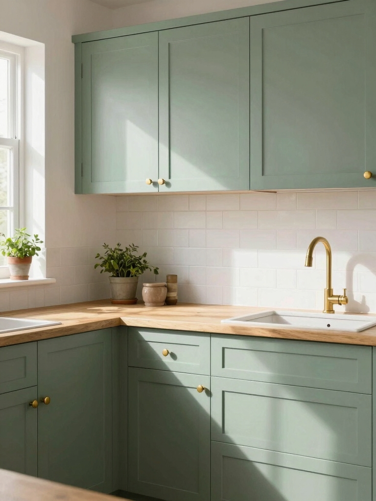 muted sage kitchen charm