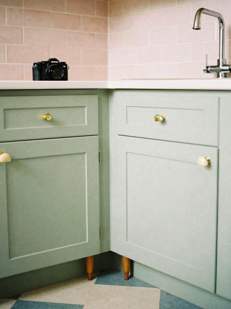 retro inspired brass and enamel