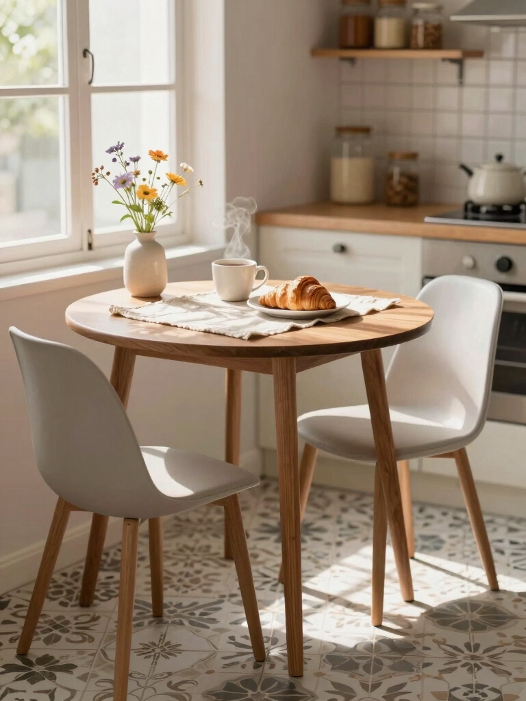round narrow compact dining