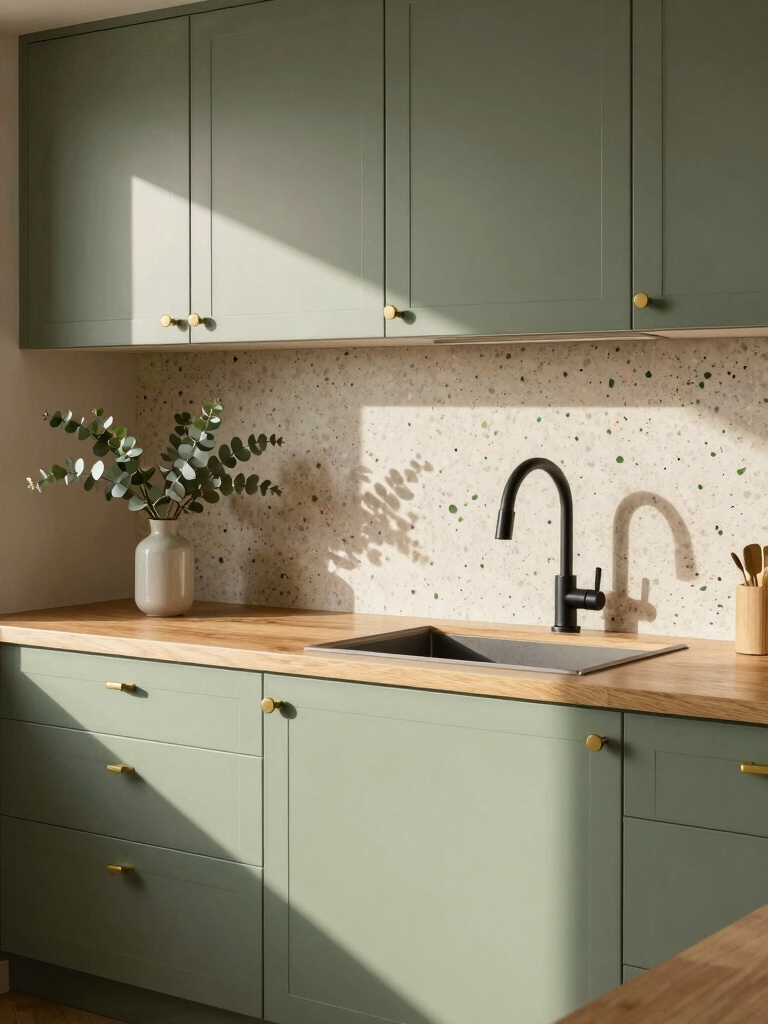sage green backsplash styling options