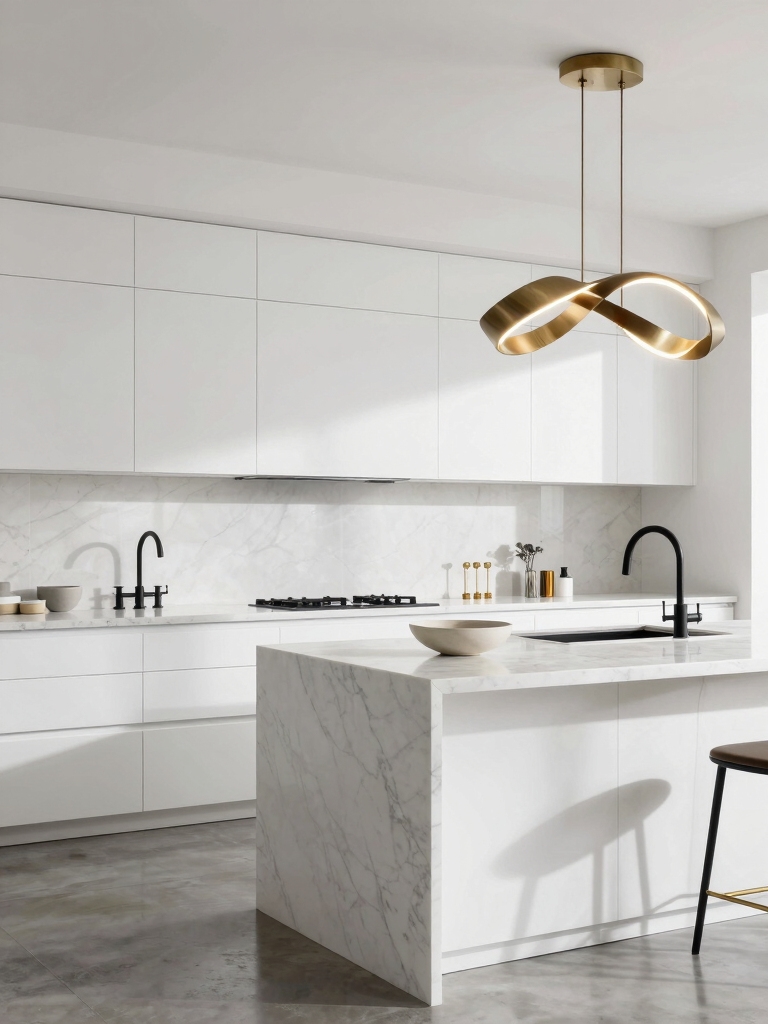 sculptural island lighting centerpiece