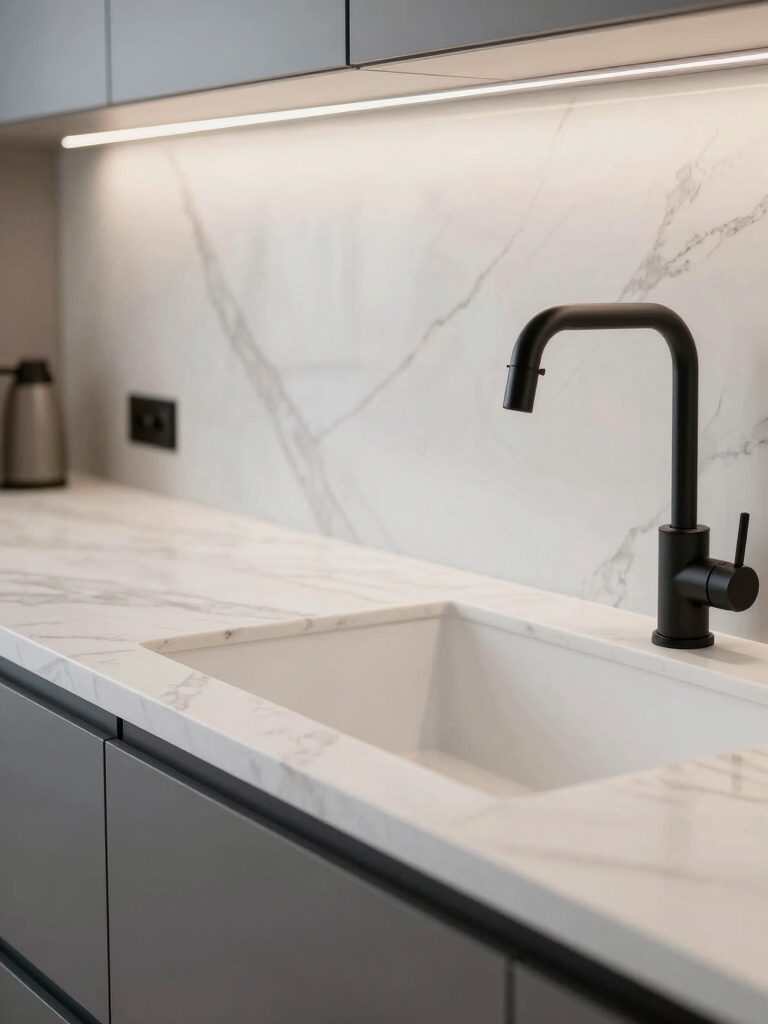 seamless slab backsplashes luxe