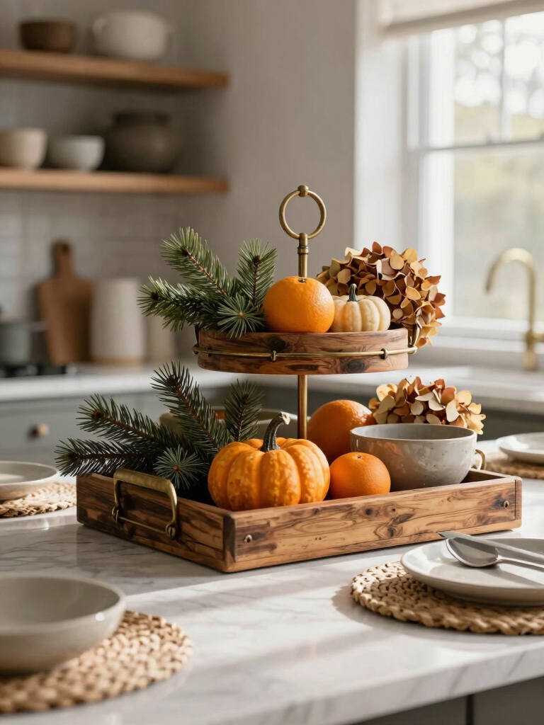 seasonal tiered tray vignettes