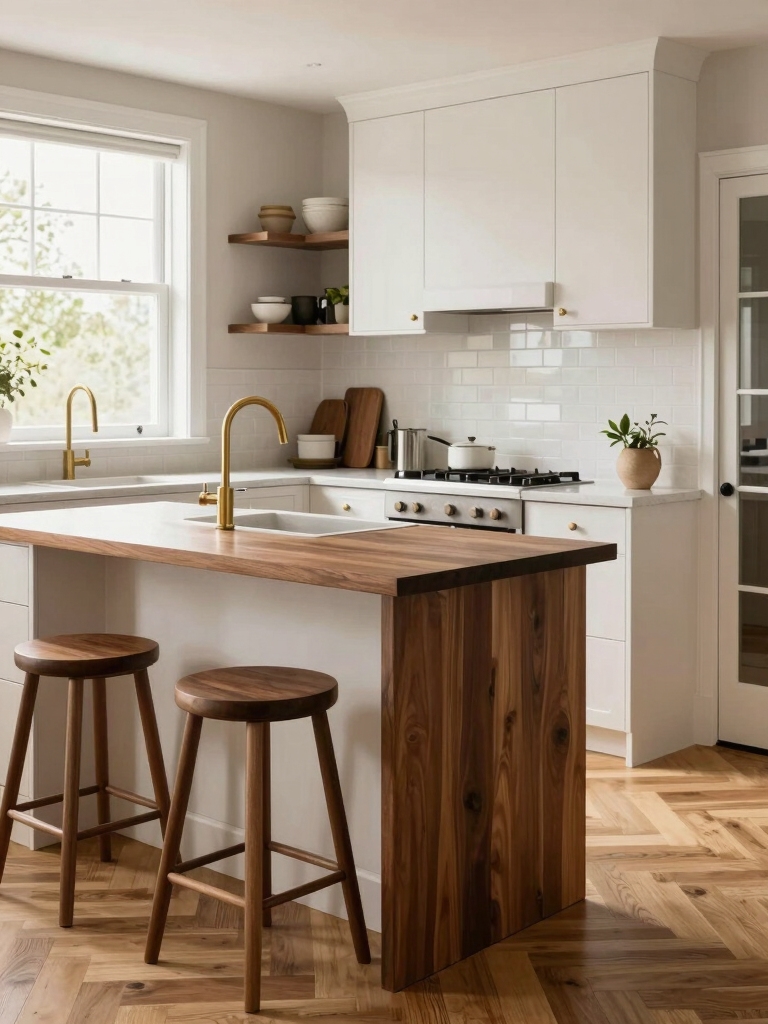 slim butcher block prep island