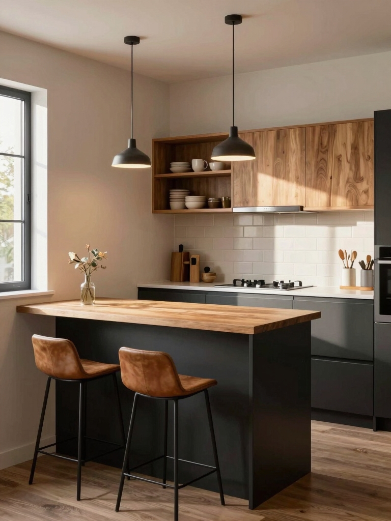 slim peninsula for tight layouts