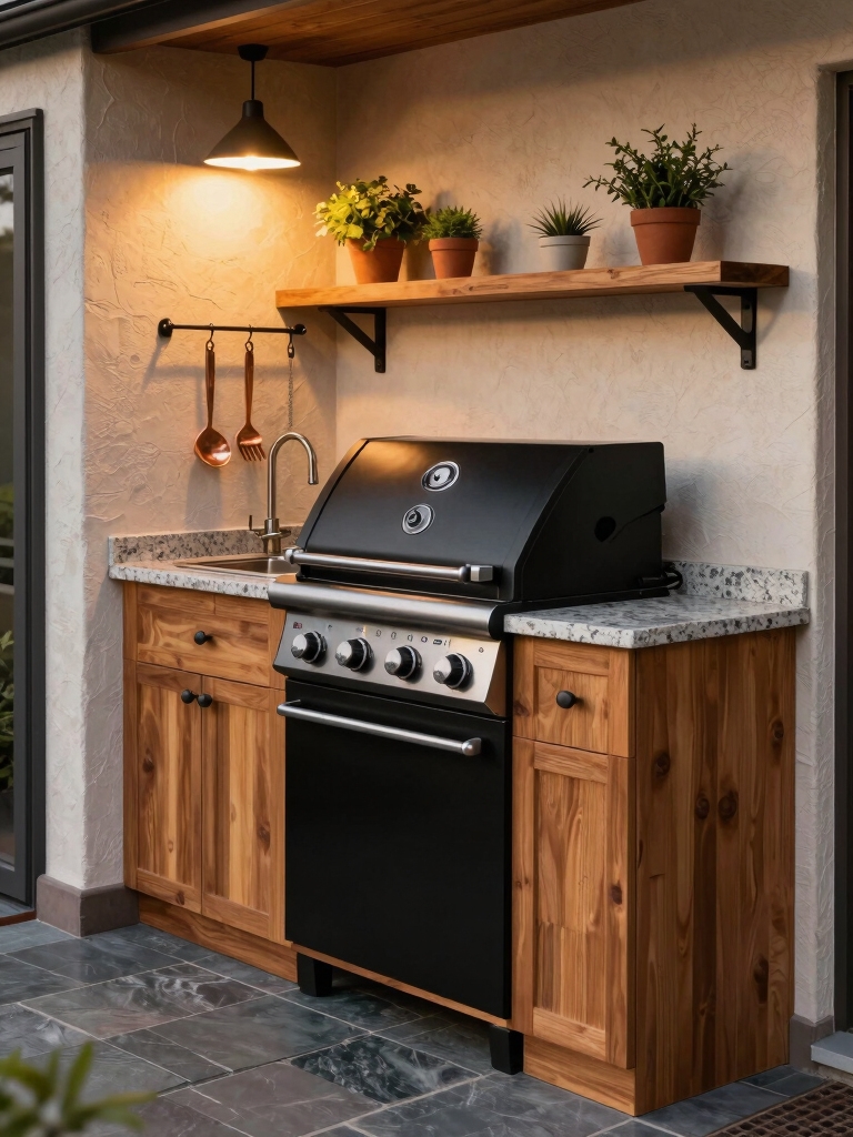 slim stainless steel grill nook